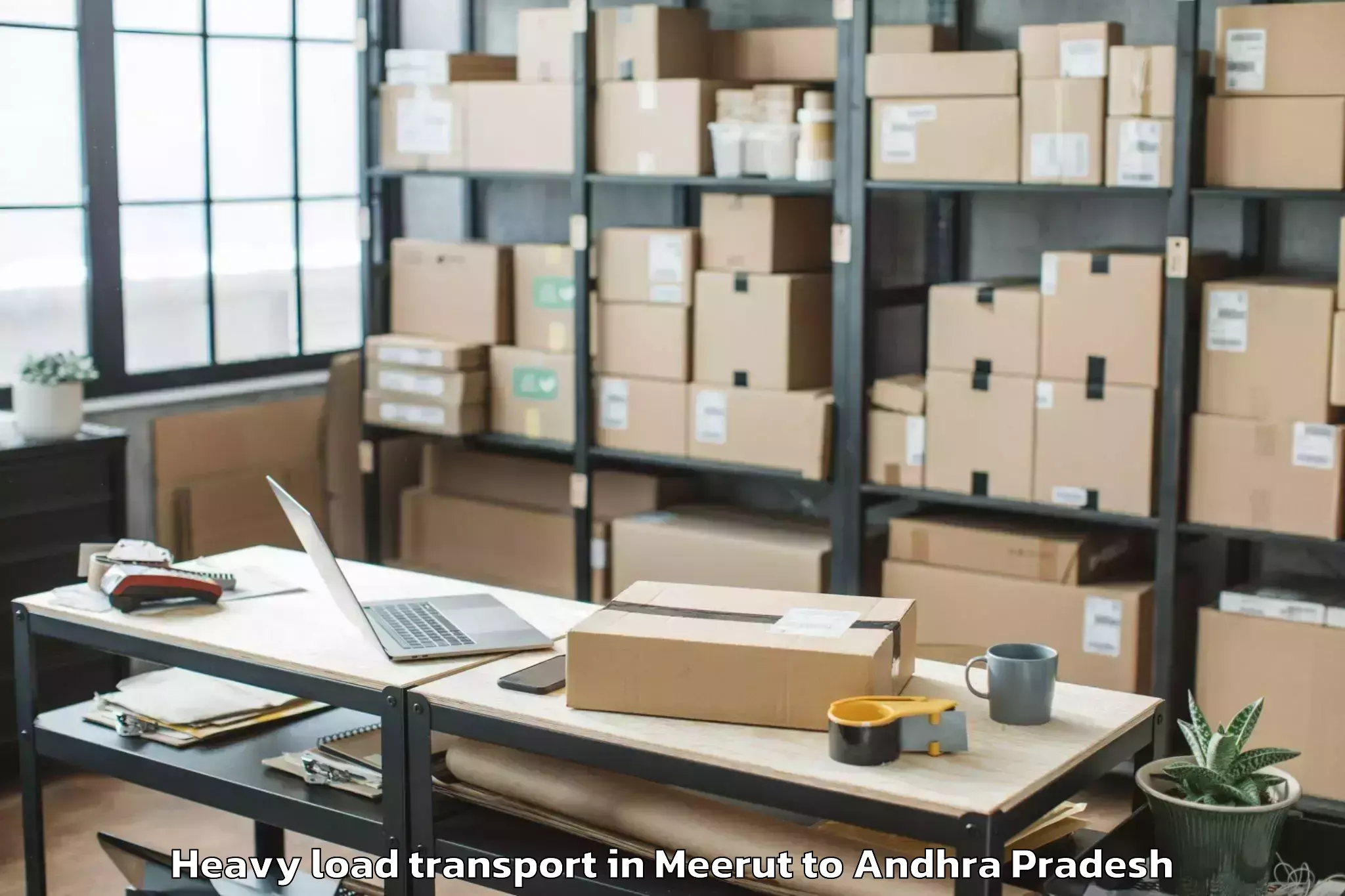 Book Meerut to Tuni Heavy Load Transport Online